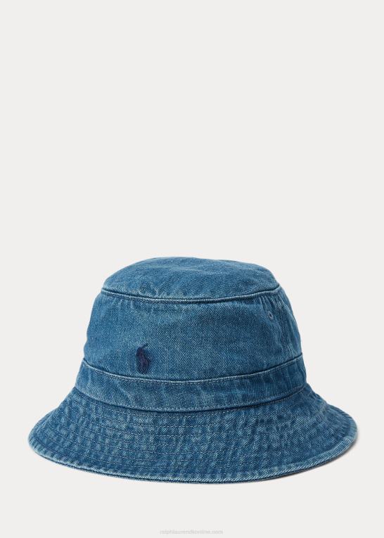 medium vask denim børn Ralph Lauren indigo bomuld denim bøttehat Z426B6476