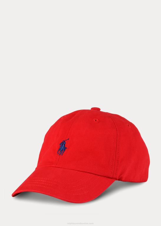 rl 2000 rød børn Ralph Lauren bomuld chino baseball kasket Z426B6320