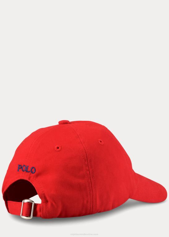 rl 2000 rød børn Ralph Lauren bomuld chino baseball kasket Z426B6320