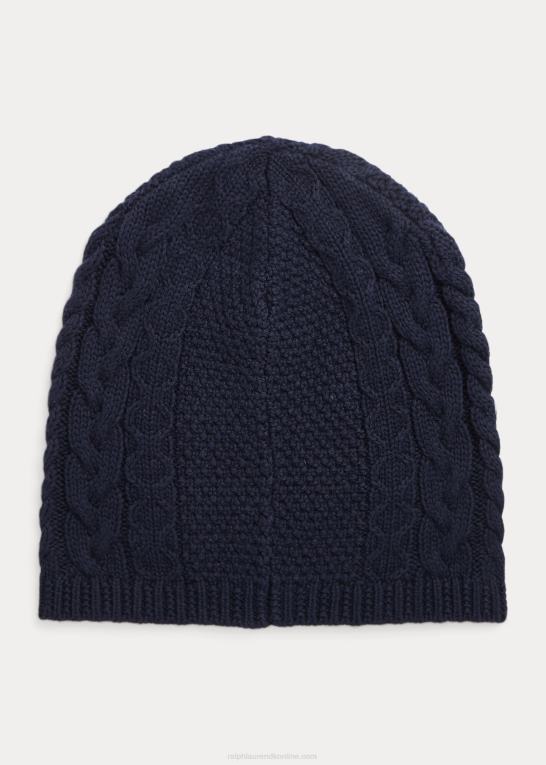 rl flåde børn Ralph Lauren aran-strikket bomuldshue Z426B7628
