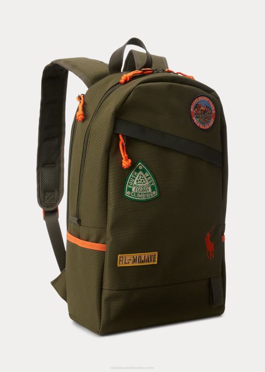 mørk salvie børn Ralph Lauren camp-patches stor rygsæk Z426B9834
