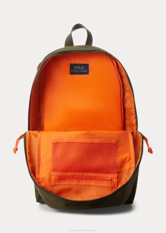 mørk salvie børn Ralph Lauren camp-patches stor rygsæk Z426B9834