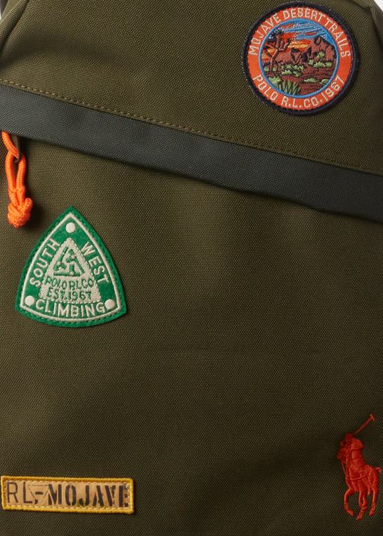 mørk salvie børn Ralph Lauren camp-patches stor rygsæk Z426B9834