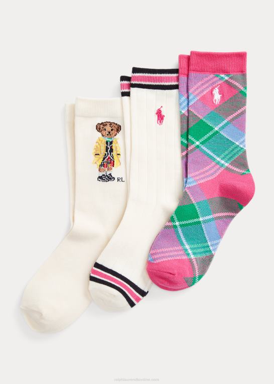 assorteret børn Ralph Lauren polo bear crew sok 3-pak Z426B7126