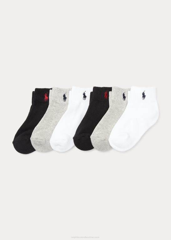 børn Ralph Lauren kvart-længde-sok 6-pak Z426B5963
