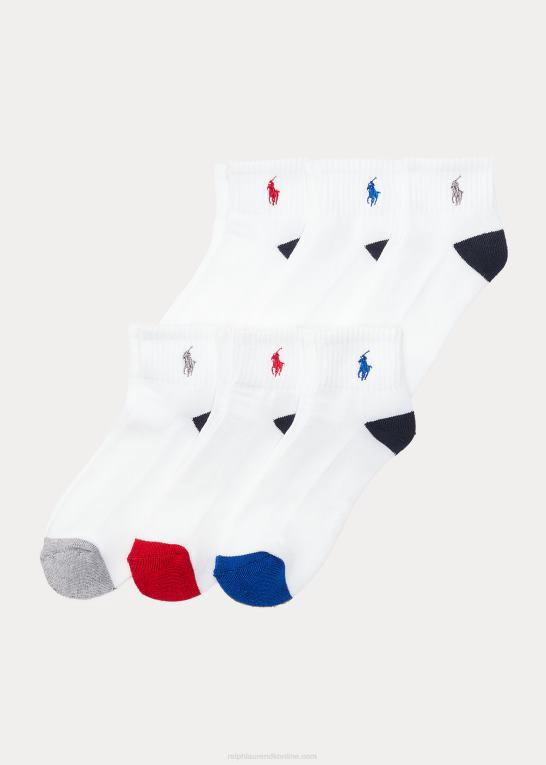 hvid børn Ralph Lauren ankelsok 6-pak Z426B6327