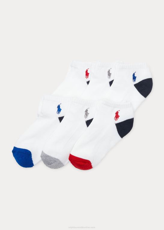 hvid børn Ralph Lauren sportssok 6-pak Z426B5957
