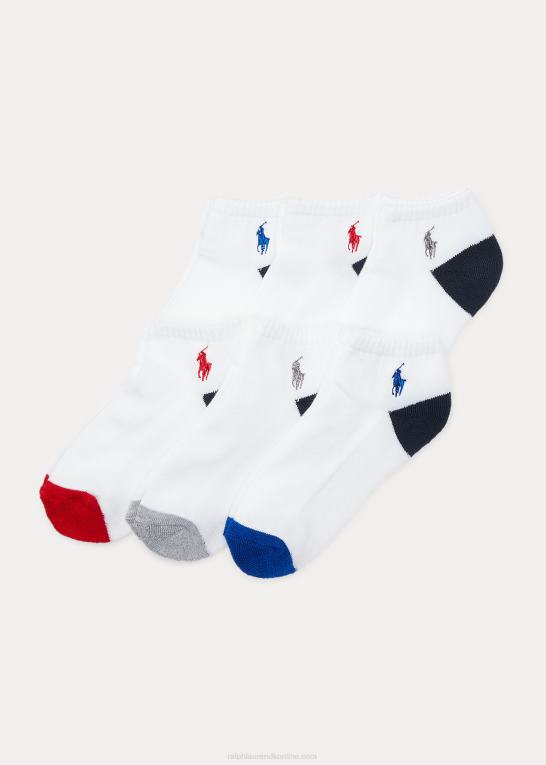 hvid børn Ralph Lauren sportssok 6-pak Z426B6324