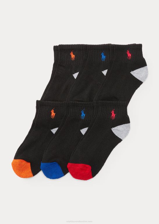 sort børn Ralph Lauren ankelsok 6-pak Z426B6326