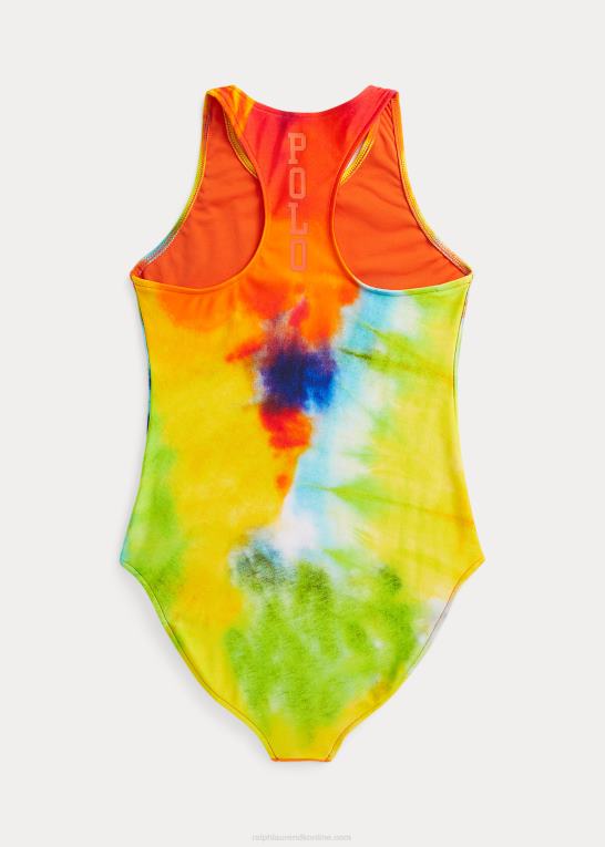 bindefarve børn Ralph Lauren tie-dye-print badedragt i ét stykke Z426B7306