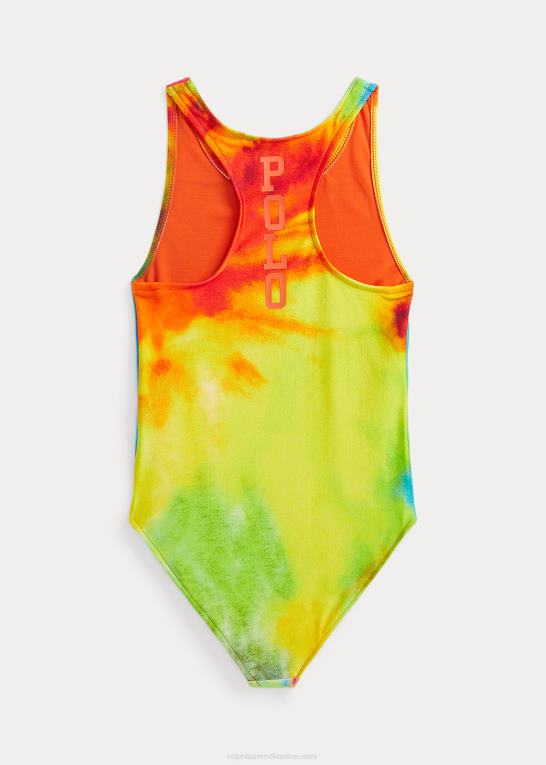 bindefarve børn Ralph Lauren tie-dye-print badedragt i ét stykke Z426B9950