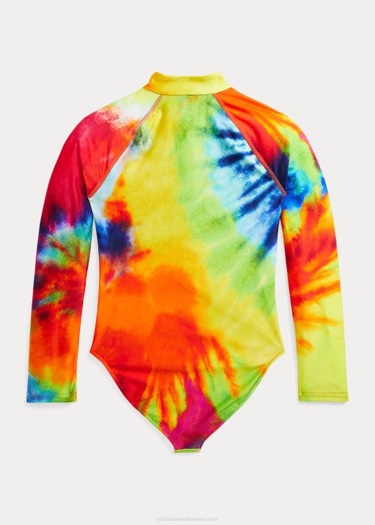 bindefarve børn Ralph Lauren tie-dye-print udslætsbeskyttelse i ét stykke Z426B7308