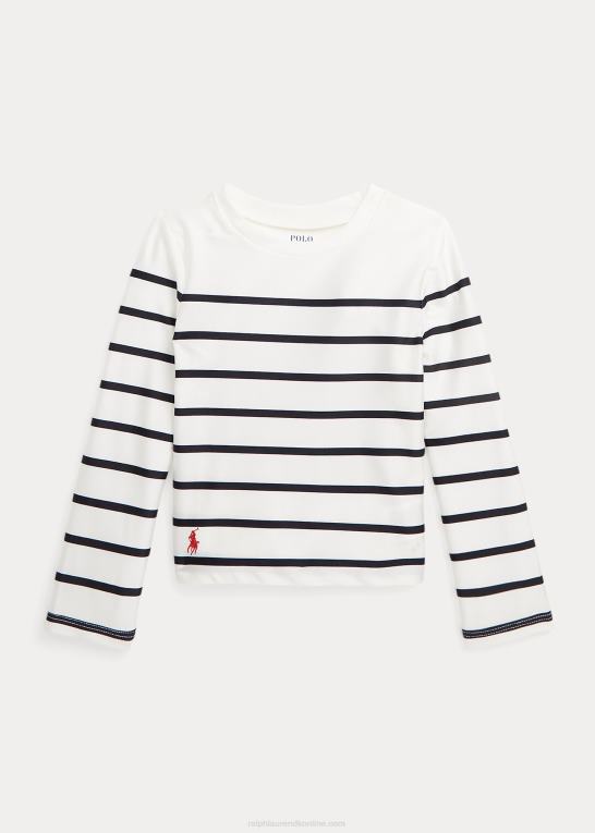 dækvask hvid/marineblå børn Ralph Lauren stribet strækudslætsbeskyttelse Z426B7339