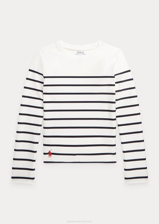 dækvask hvid/marineblå børn Ralph Lauren stribet strækudslætsbeskyttelse Z426B7340