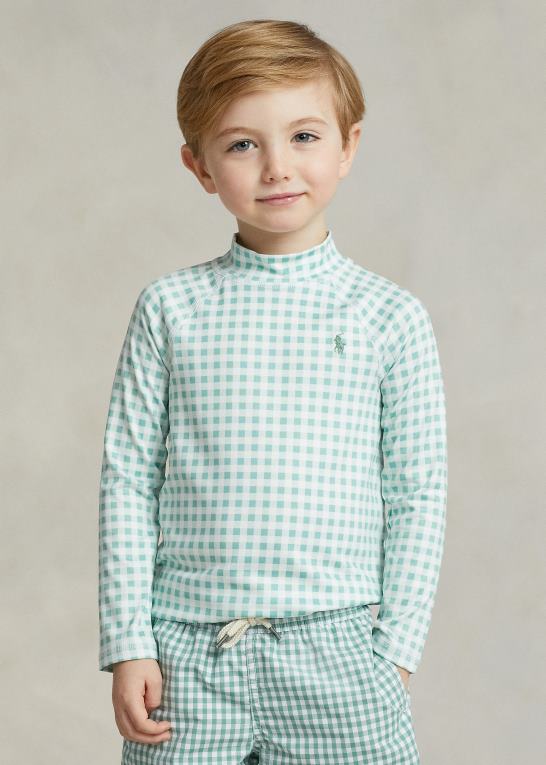 falmet mynte gingham børn Ralph Lauren gingham udslæt vagt Z426B5663