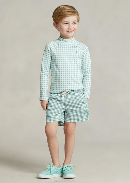 falmet mynte gingham børn Ralph Lauren gingham udslæt vagt Z426B5663