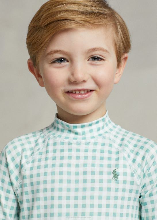 falmet mynte gingham børn Ralph Lauren gingham udslæt vagt Z426B5663