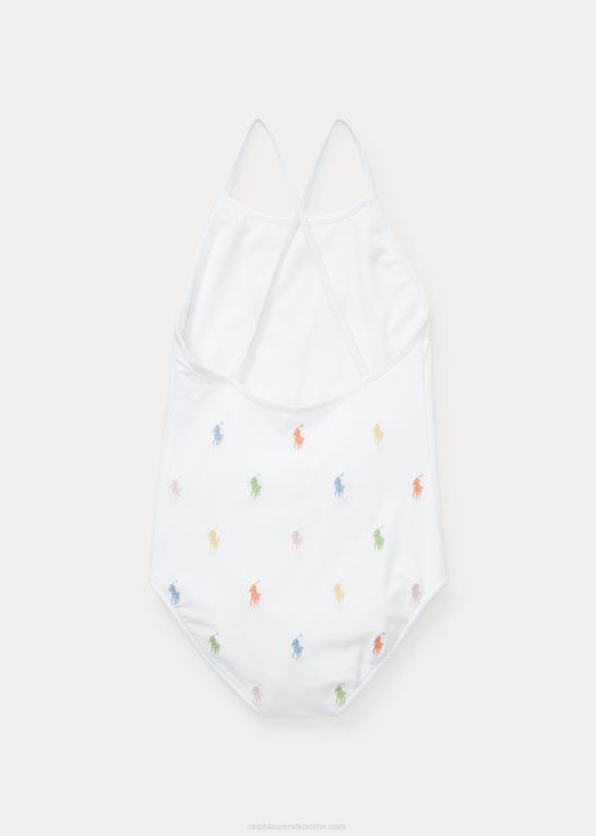 hvid børn Ralph Lauren polo pony badedragt i ét stykke Z426B7343