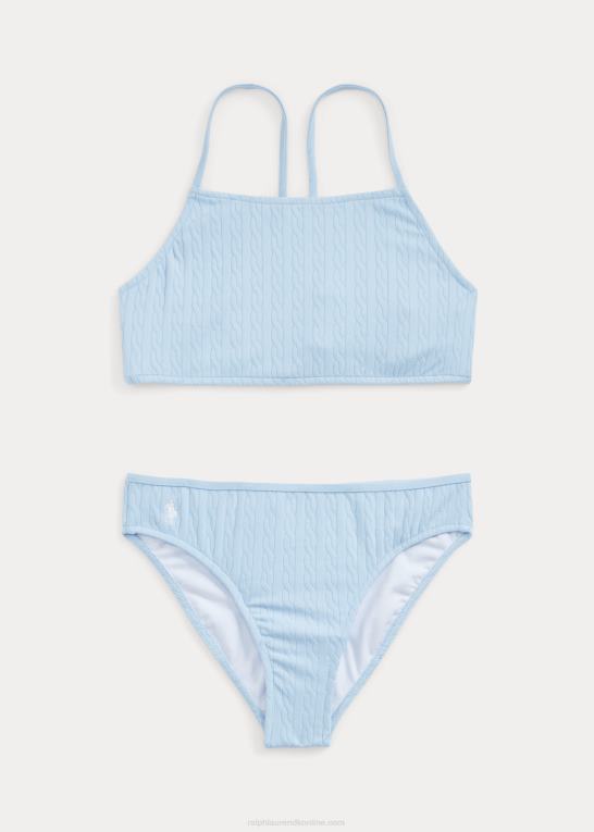 kontor blå børn Ralph Lauren stræk jacquard todelt badedragt Z426B7336