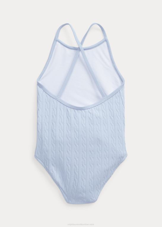kontor blå børn Ralph Lauren strækjacquard badedragt i ét stykke Z426B6871