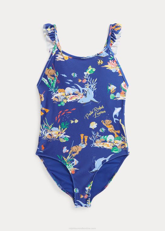 ligaer nedenfor børn Ralph Lauren polo bear stretch badedragt i ét stykke Z426B7110