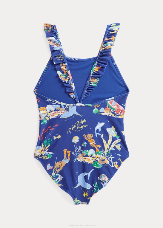 ligaer nedenfor børn Ralph Lauren polo bear stretch badedragt i ét stykke Z426B7110
