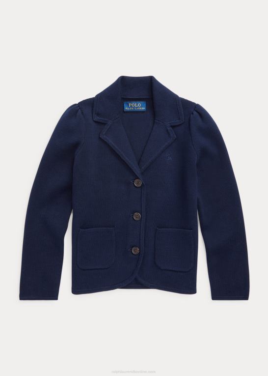 rl flåde børn Ralph Lauren strik blazer i bomuldsblanding Z426B6918