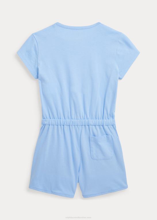 baby Blå børn Ralph Lauren stor pony logo bomuldsjersey romper Z426B6708