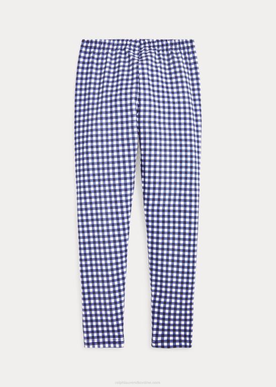 blå gingham børn Ralph Lauren gingham stretch jersey legging Z426B7564