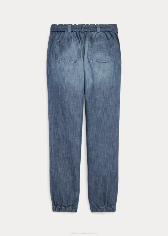 chambray børn Ralph Lauren cargo joggerbukser med bælte Z426B7582