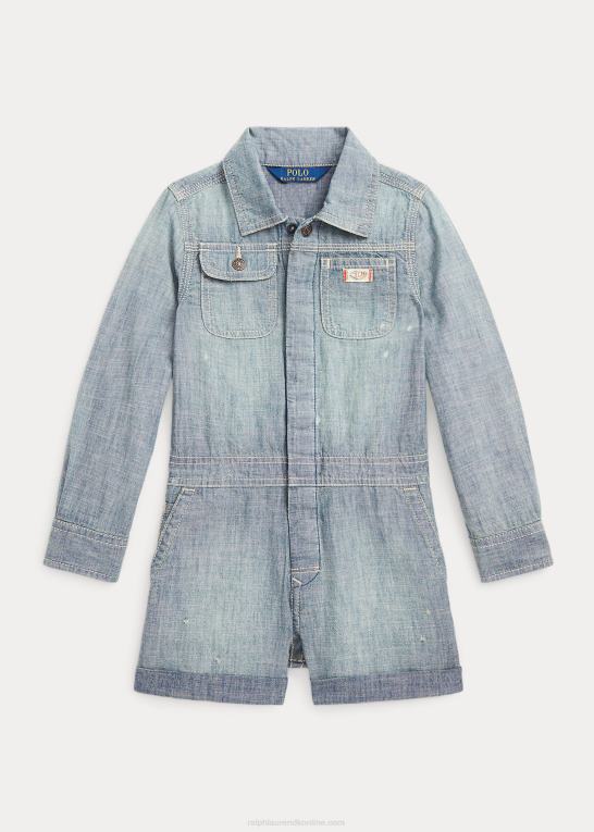 chester vask børn Ralph Lauren chambray-romper i bomuld Z426B7421