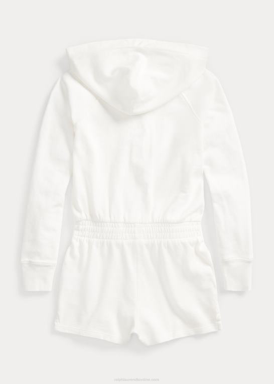 dækvask hvid børn Ralph Lauren langærmet spa-frotté-fleece-romper Z426B7182