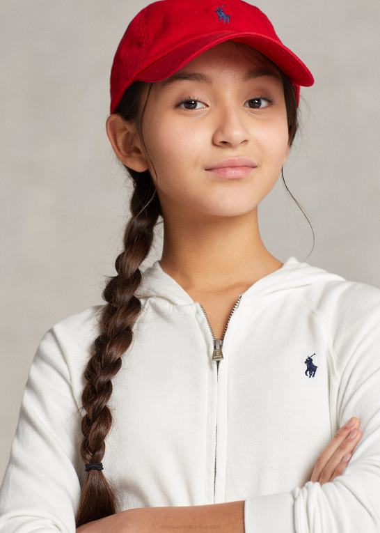 dækvask hvid børn Ralph Lauren langærmet spa-frotté-fleece-romper Z426B7182