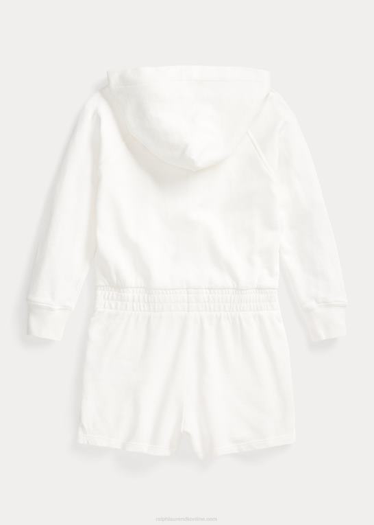dækvask hvid børn Ralph Lauren langærmet spa-frotté-fleece-romper Z426B7400