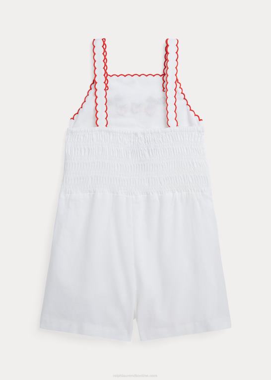 hvid børn Ralph Lauren jordbær-linned-bomuldsbukser Z426B6826