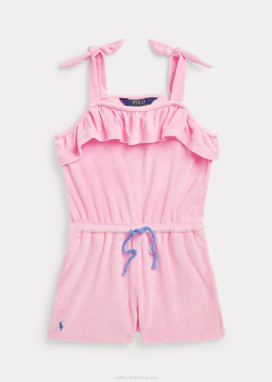 karmel pink børn Ralph Lauren flæsede frotté-romper Z426B9969