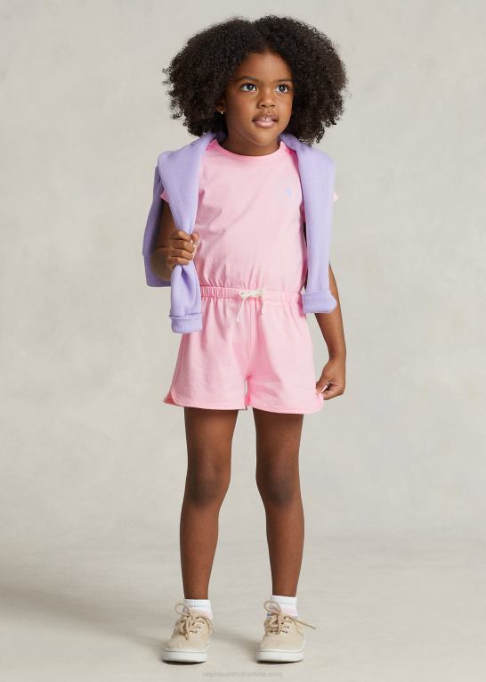 karmel pink børn Ralph Lauren stor pony logo bomuldsjersey romper Z426B6707