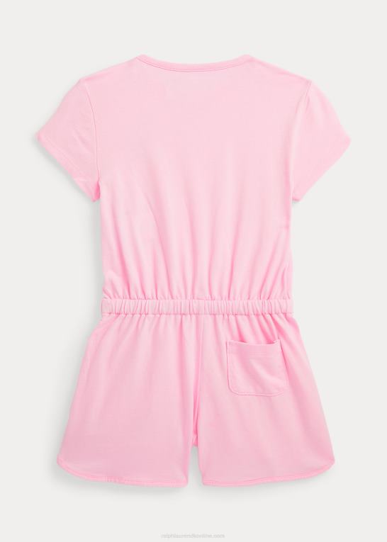 karmel pink børn Ralph Lauren stor pony logo bomuldsjersey romper Z426B6707