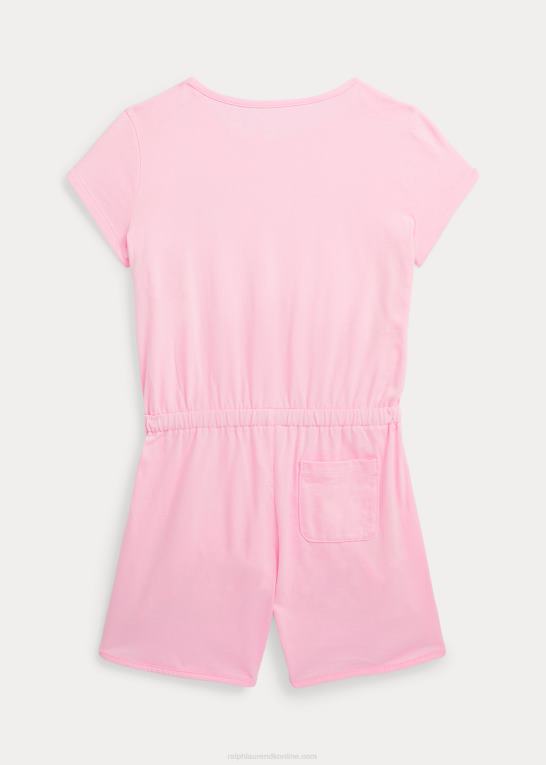 karmel pink børn Ralph Lauren stor pony logo bomuldsjersey romper Z426B7058