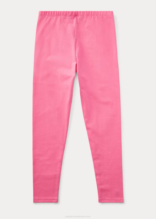 lys pink børn Ralph Lauren legging i stretch bomuldsjersey Z426B7037