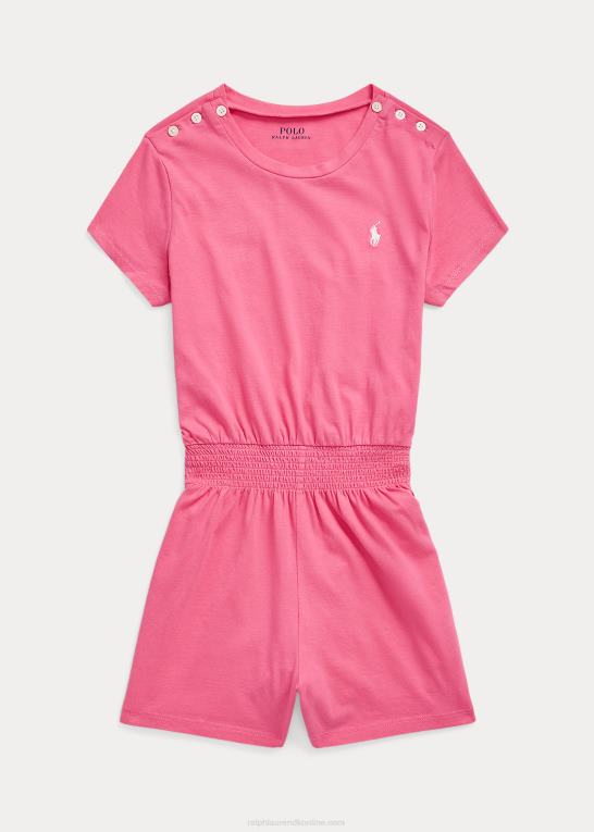 ørken pink børn Ralph Lauren smocket jersey-romper i bomuld Z426B7563