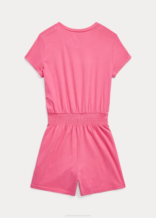 ørken pink børn Ralph Lauren smocket jersey-romper i bomuld Z426B7563