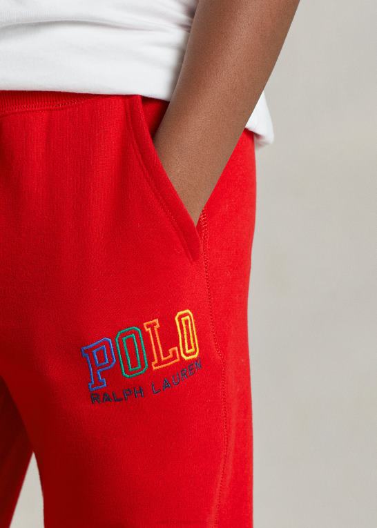 rl 200 rød børn Ralph Lauren joggerbukser i fleece med logo Z426B6564