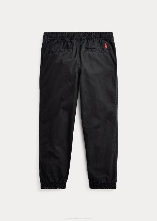 sort børn Ralph Lauren joggerbukser i bomuld poplin Z426B5923
