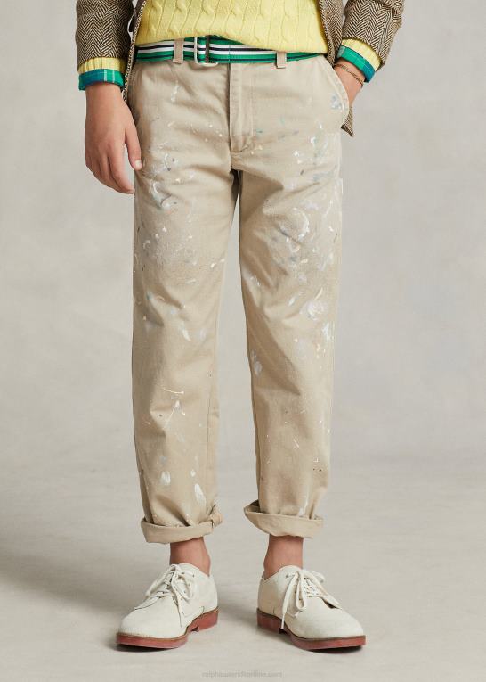 tavernier vask børn Ralph Lauren klassisk pasform maling-splatter chinobukser Z426B6558