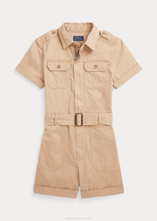 vintage kaki børn Ralph Lauren bomuldstwill utility-romper Z426B6959