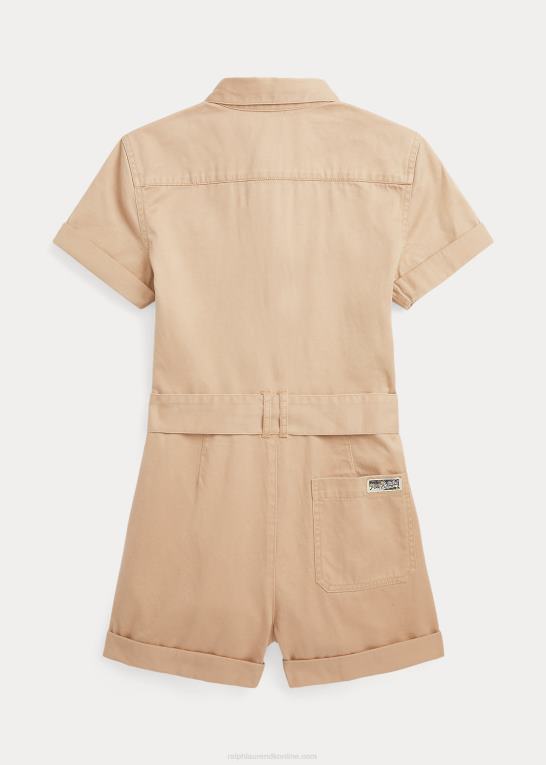 vintage kaki børn Ralph Lauren bomuldstwill utility-romper Z426B6959