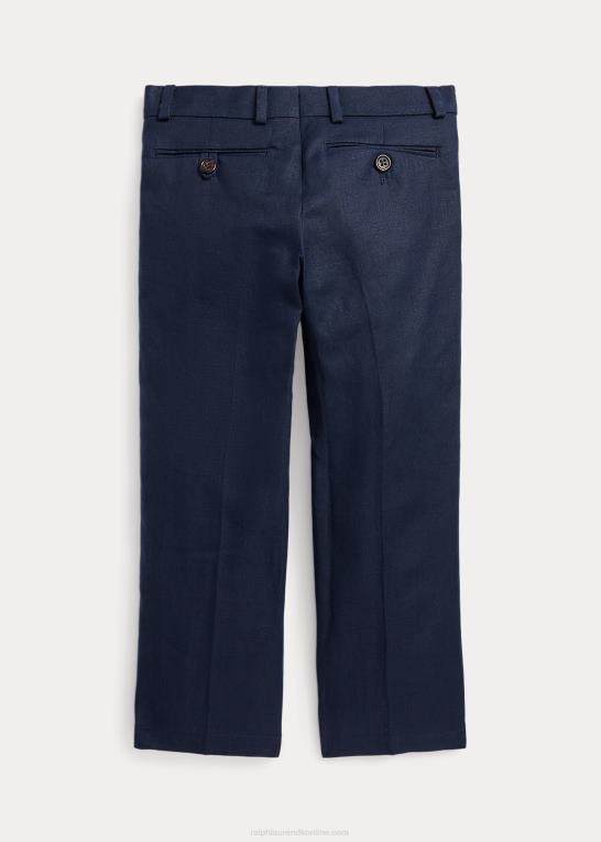 mørk flåde børn Ralph Lauren bukser i linned Z426B5814