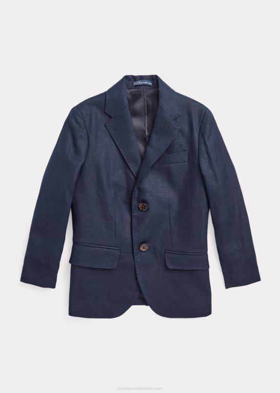 mørk flåde børn Ralph Lauren jakkesæt i polo hør Z426B5812