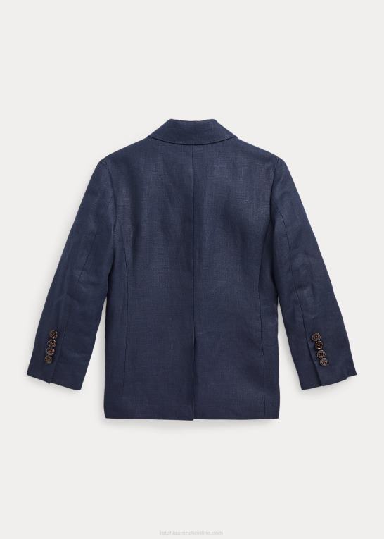 mørk flåde børn Ralph Lauren jakkesæt i polo hør Z426B5812
